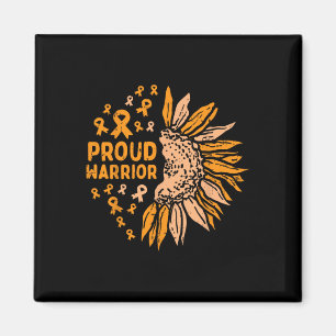 Sunflower Orange Ribbon Proud Warrior Leukemia Awa Magnet
