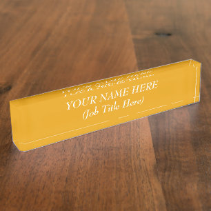 Sunflower Orange Solid Color Nameplate