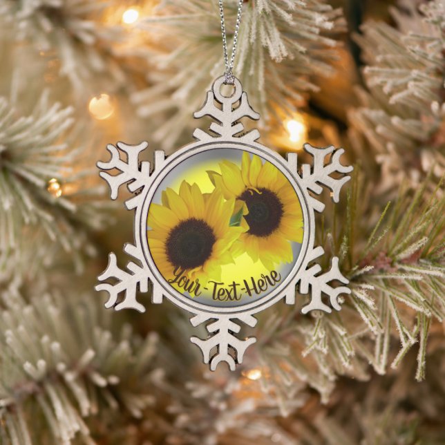 Sunflower Ornament Personalize Sunflower Gifts (Tree)