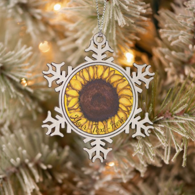 Sunflower Ornament Personalize Sunflower Gifts (Tree)
