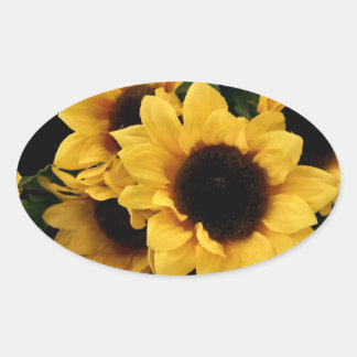 Sunflower Oval Sticker