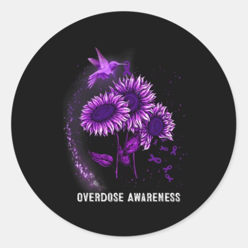 Sunflower Overdose Awareness  Classic Round Sticker
