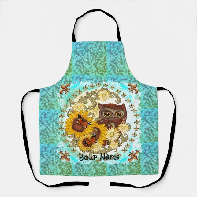 Sunflower Owl   Apron (Front)