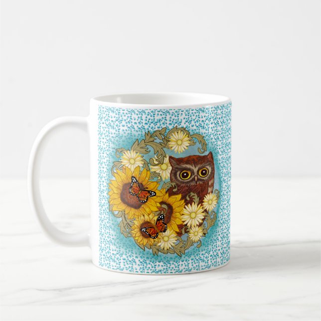 Sunflower Owl Mug (Left)