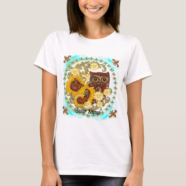 Sunflower Owl   T-Shirt (Front)
