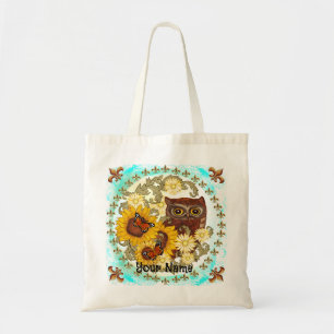 Sunflower Owl Tote Bag