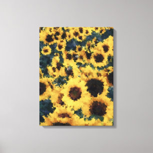 Sunflower painting art - Wrapped canvas Print