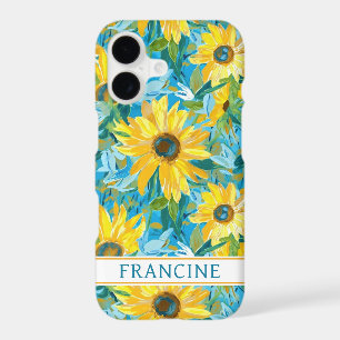 Sunflower Painting Monogrammed iPhone 17 Case
