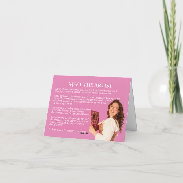 Sunflower Painting "Sunny Day" Card (Back)