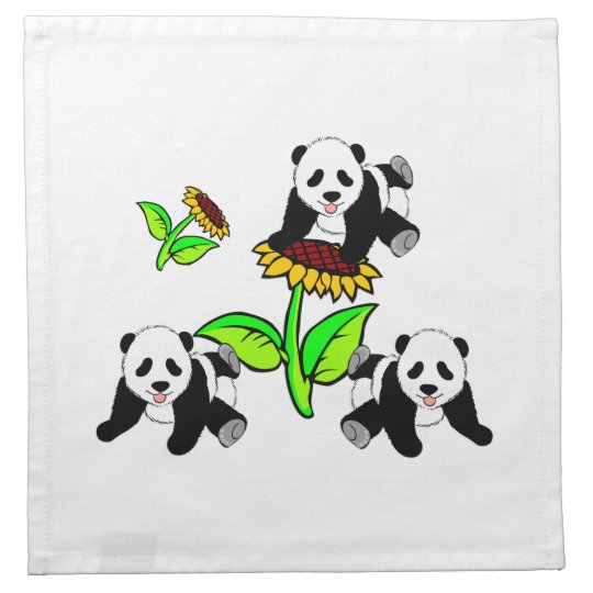 Sunflower Pandas Napkin