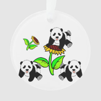 Sunflower Pandas Ornament