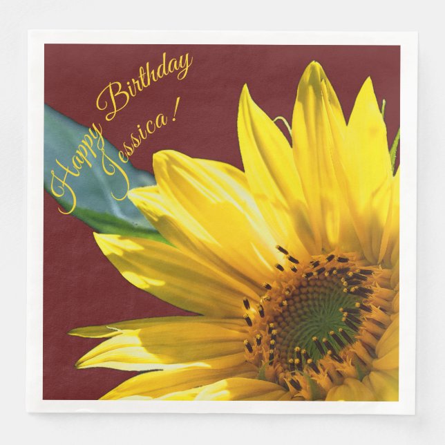 Sunflower Paper Dinner Napkins (Front)