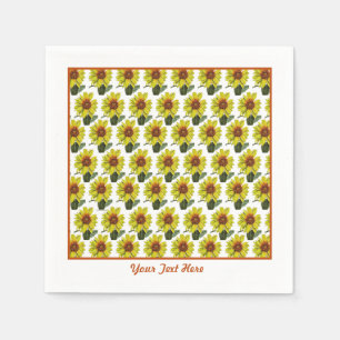 Sunflower Paper Napkins - Optional Personalization