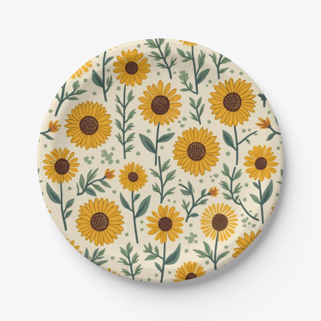 sunflower Paper & Party Plates (Front)