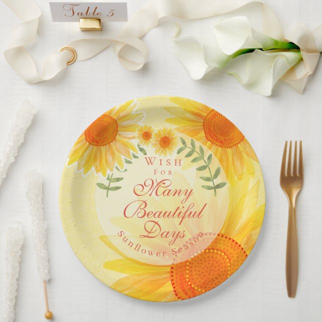 Sunflower  paper plates (Wedding)