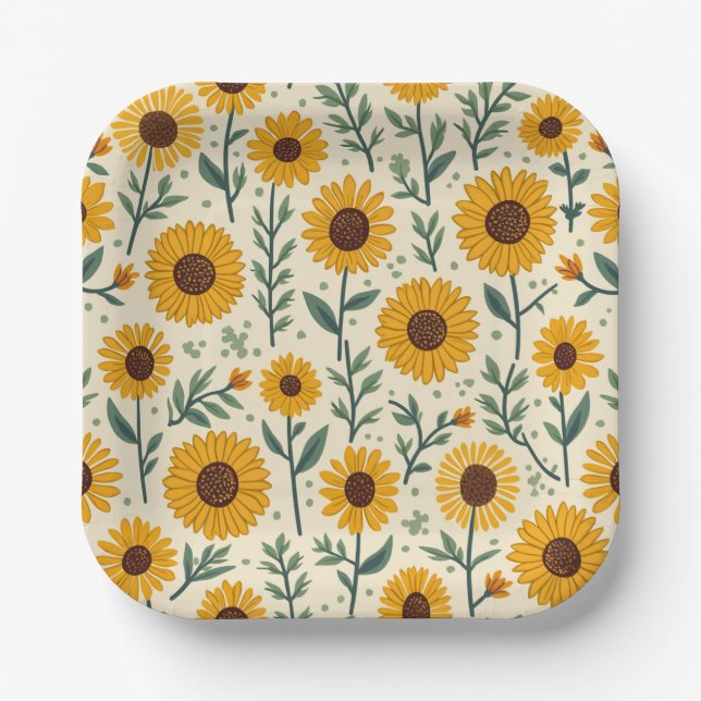  sunflower paper plates (Front)