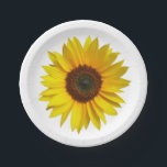 Sunflower Paper Plates<br><div class="desc">SUNFLOWER A single sunflower. Memories of sunshine, summer, fun, and maybe that trip to the south of France. Goes great with the Starry Night placemat.</div>