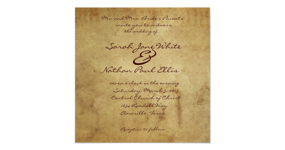 Parchment Wedding Invitations 3
