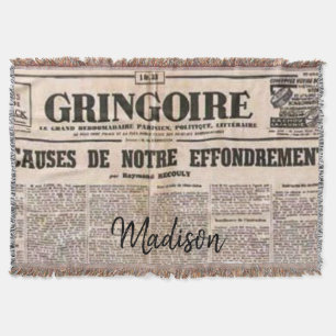 Sunflower Paris France News Throw Blanket