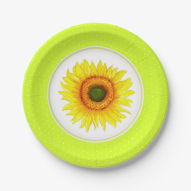 Sunflower party paper plates (Front)