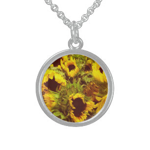 Sunflower Party Sterling Silver Necklace