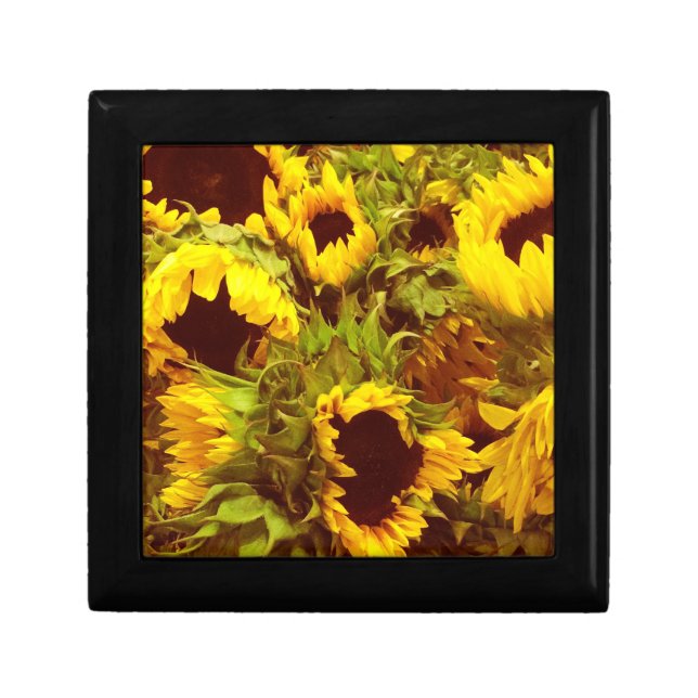 Sunflower Party Wooden Jewelry Box (Front)