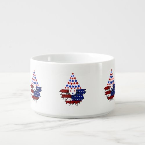 Sunflower Patriotic United States Flag 4th Of July Bowl