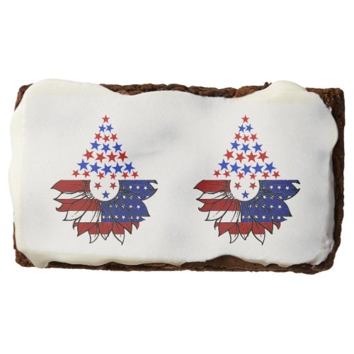 Sunflower Patriotic United States Flag 4th Of July Brownie