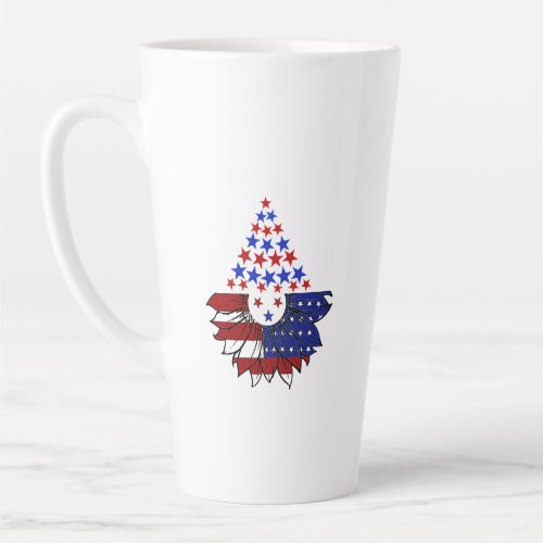 Sunflower Patriotic United States Flag 4th Of July Latte Mug