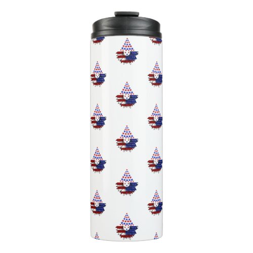 Sunflower Patriotic United States Flag 4th Of July Thermal Tumbler