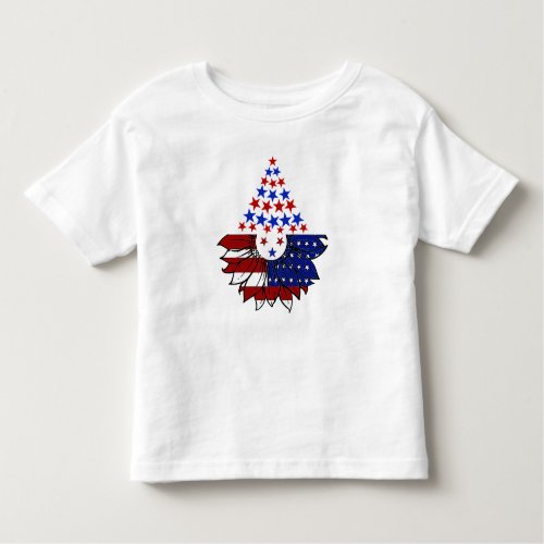 Sunflower Patriotic United States Flag 4th Of July Toddler T_shirt