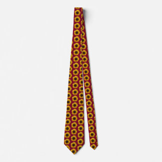 sunflower  pattein burgundy neck tie