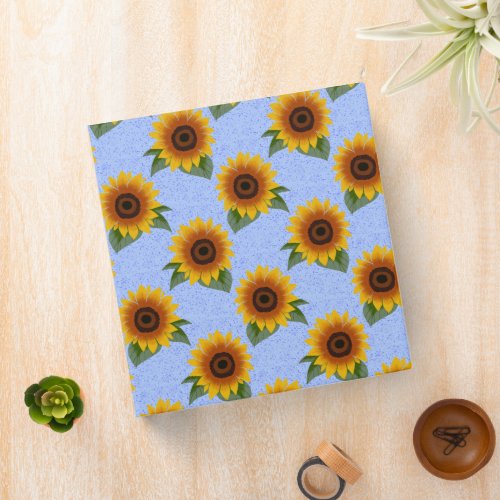 Sunflower pattern 3 ring binder
