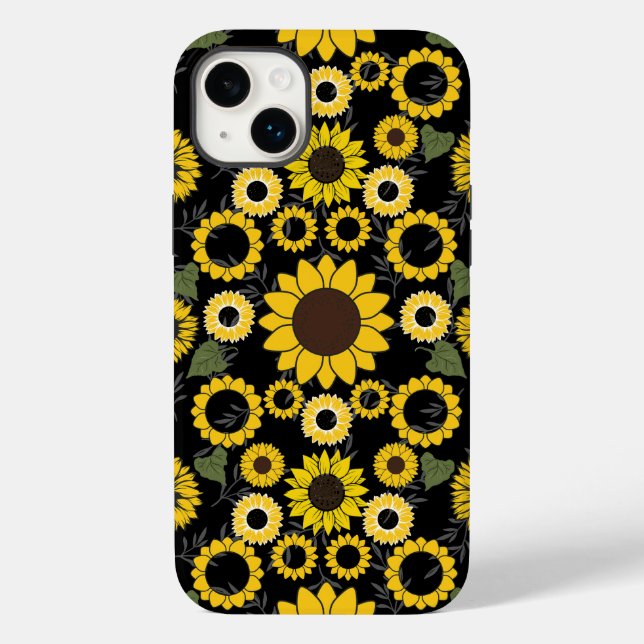 Sunflower pattern A01.b Black BG Case-Mate iPhone Case (Back)