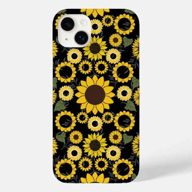 Sunflower pattern A01.b Black BG Case-Mate iPhone Case (Back)