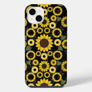 Sunflower pattern A01.b Black BG iPhone 14 Plus Case