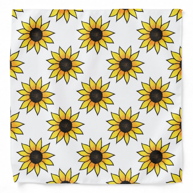 Sunflower Pattern Bandana (Front)
