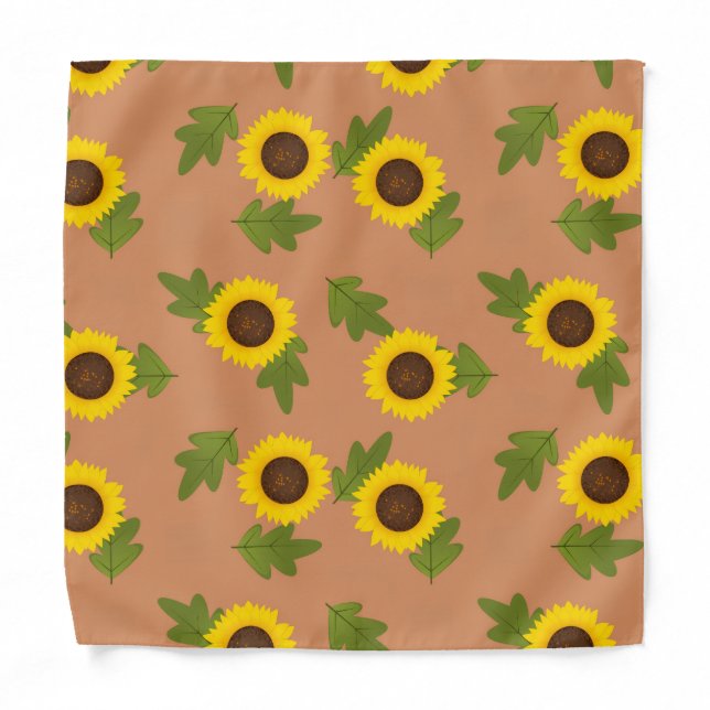Sunflower Pattern Design – Cute Floral Aesthetic Bandana (Front)