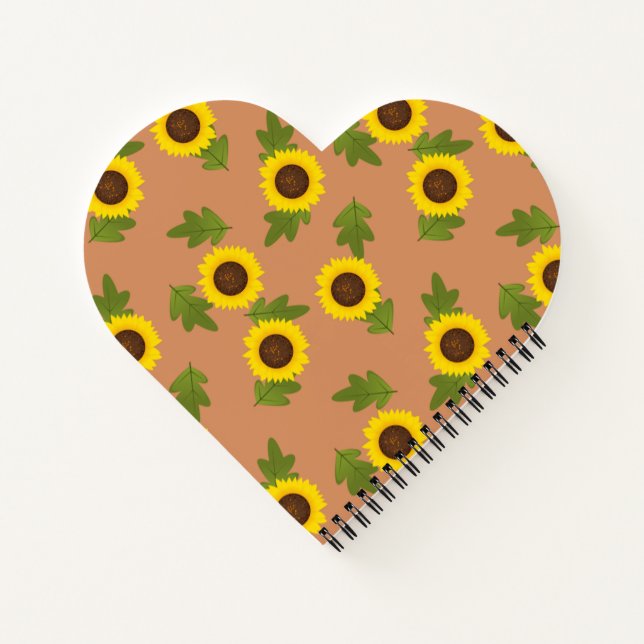 Sunflower Pattern Design – CuteSpiral Notebook (Back)