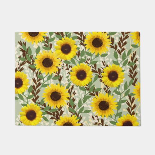 Sunflower Pattern Doormat