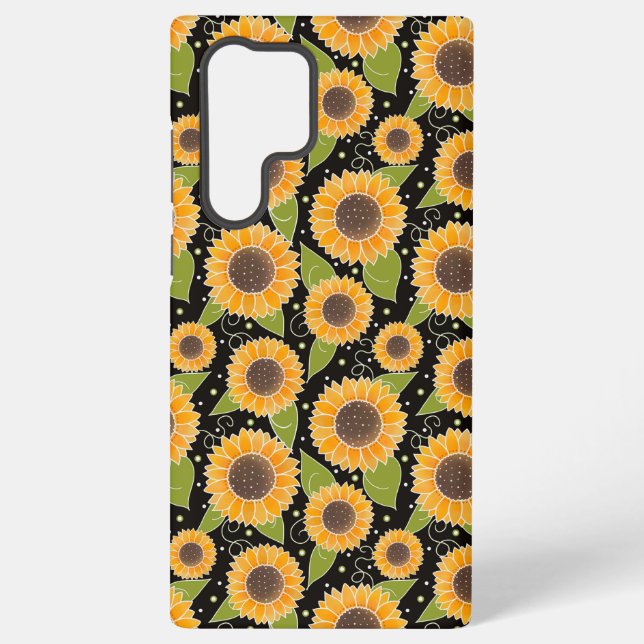 Sunflower Pattern Fun Floral Inspirivity Samsung Galaxy Case (Back)
