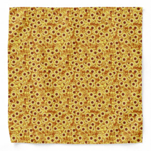 Sunflower pattern - gold, yellow and brown bandana