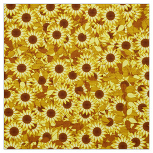 Sunflower pattern - gold, yellow and brown fabric
