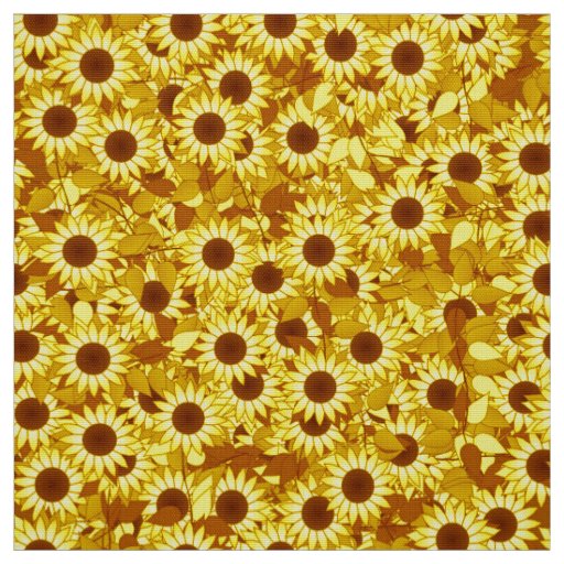 Sunflower pattern - gold, yellow and brown fabric