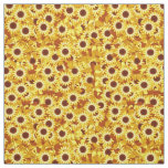 Sunflower pattern - gold, yellow and brown fabric