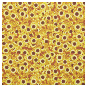 Sunflower pattern - gold, yellow and brown fabric