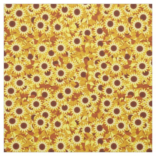 Sunflower pattern - gold, yellow and brown fabric