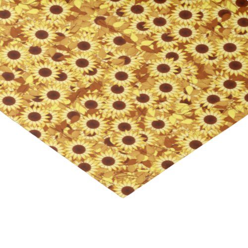 Sunflower Pattern Gold Yellow and Brown Tissue Paper