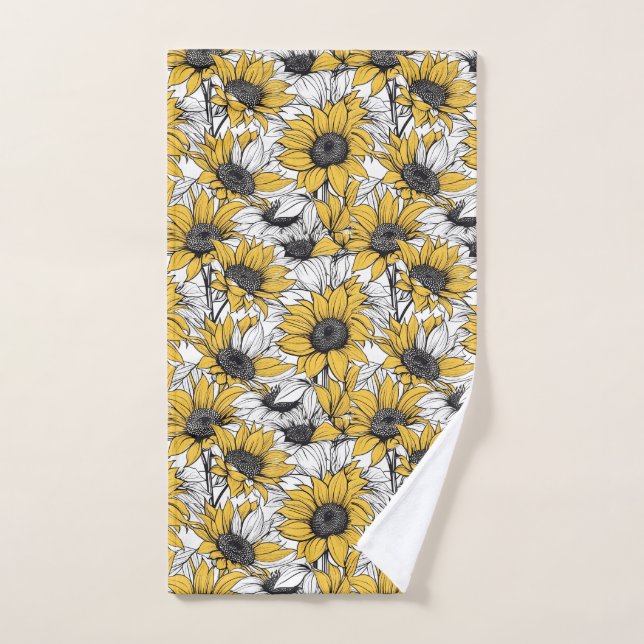 Sunflower pattern hand towel  (Hand Towel)