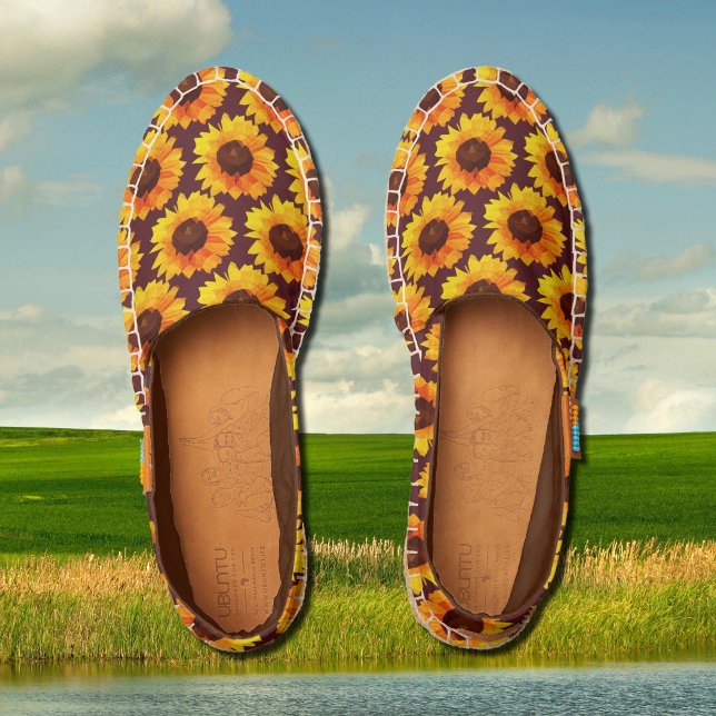   Sunflower pattern in burgundy  Espadrilles (Creator Uploaded)